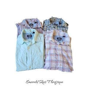 Lot of 4 CHAPS Easy Care Short-Sleeve Button‎ Down Pocket Shirts, Men's M.